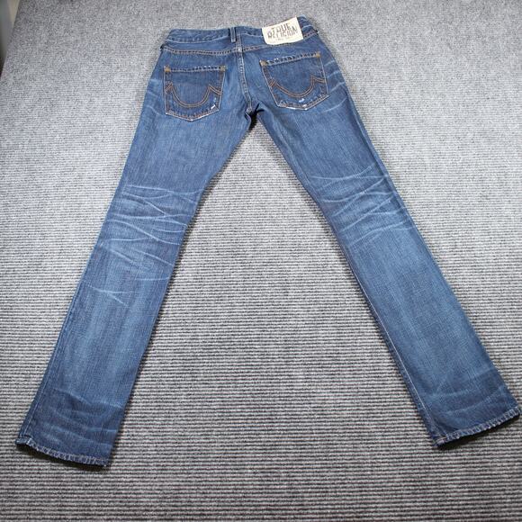 True Religion Avery Jeans Womens 25 Blue Distressed Button Fly Made USA Y2K - Picture 2 of 10